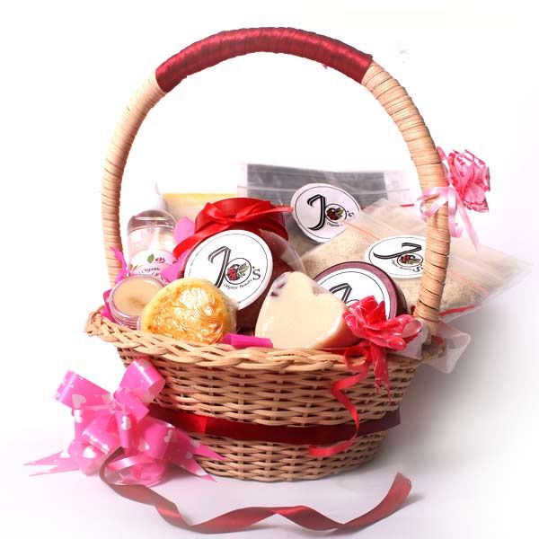 Organic Handmade beauty products valentine's gift basket