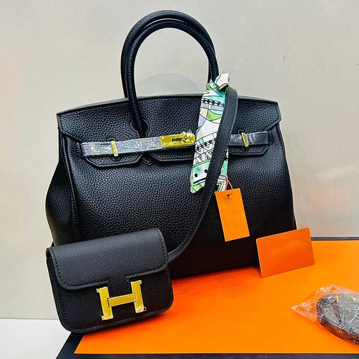 Classic Leather Embossed Handbag