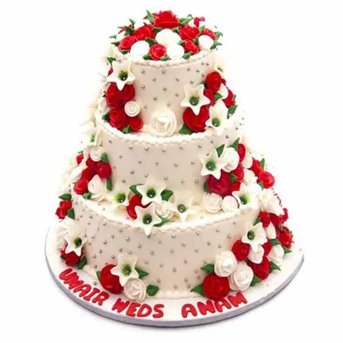 Happy Anniversary Three Tier Cake