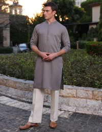 Mud Grey Blended Kurta J.